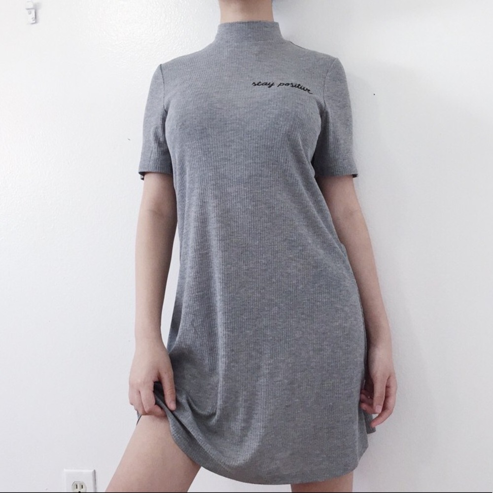 H&M stay positive ribbed mini dress